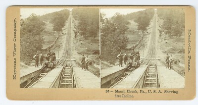 D1082~ PENNSYLVANIA   Mauch Chunk Incline Stereoview   EARLY Keystone c.1892-4
