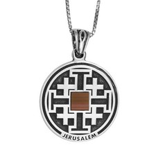 Anhänger Brust Jerusalem Kreuz Nano Sim Neues Testament Sterling Silber Schmuck