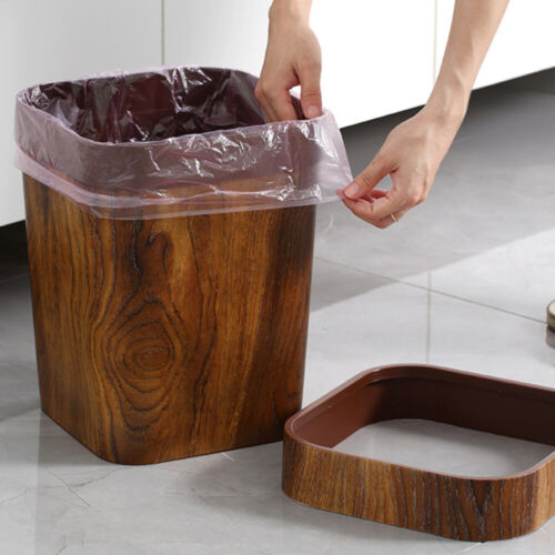Wood Trash Can Wastebasket 14L for Bedroom Bathroom Kitchen Office Trash Bucket - Picture 1 of 7