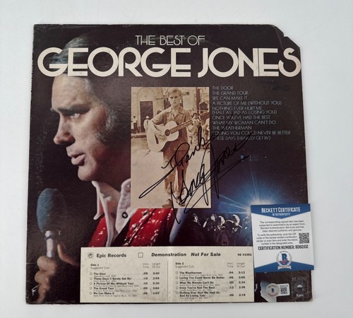 The Best Of George Jones Signed Album Cover Record Beckett COA Country Music