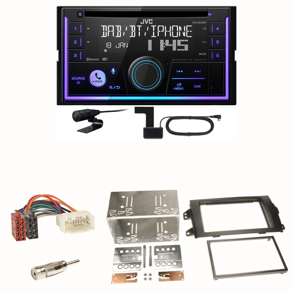 JVC KW-DB95BT Bluetooth Digitalradio Einbauset für Suzuki SX 4 Fiat Sedici - Bild 1 von 1