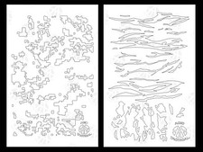 2pk ADHESIVE Camouflage Airbrush Paint Gun Camo Stencils - Digital Tiger Stripe