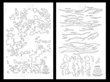 2pk ADHESIVE Camouflage Airbrush Paint Gun Camo Stencils - Digital Tiger Stripe