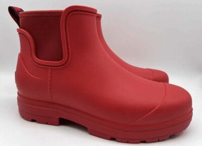 UGG Waterproof Droplet Rubber Rain Boots Women's Red 1130831 Size 9 NEW