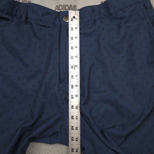 Adidas Golf Shorts Mens 38 Navy Blue All Over Logo Print Performance Stretch - Picture 6 of 12