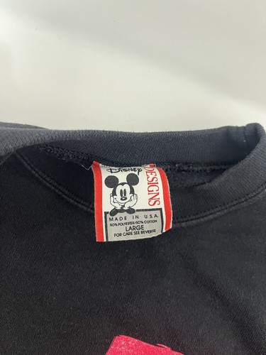 Felpa girocollo nera grafica grande Topolino vintage Disney Designs (L) - Foto 7 di 7