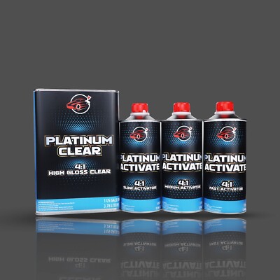 Platinum Clear Coat Gallon Kit 4:1 High Gloss Automotive Clearcoat Med  Hardener! | eBay