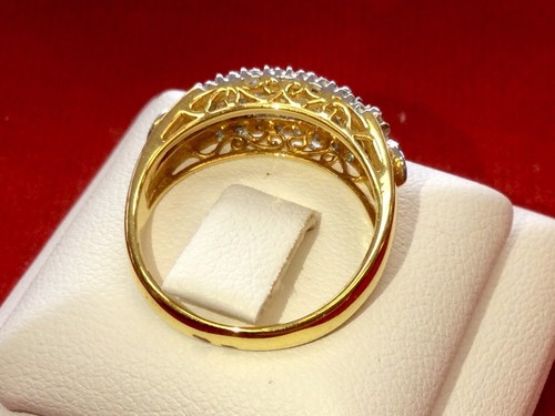18K Gold Diamonds Ring Handmade Gold Diamonds Ring Flower For Women Size 6 US - Picture 11 of 17