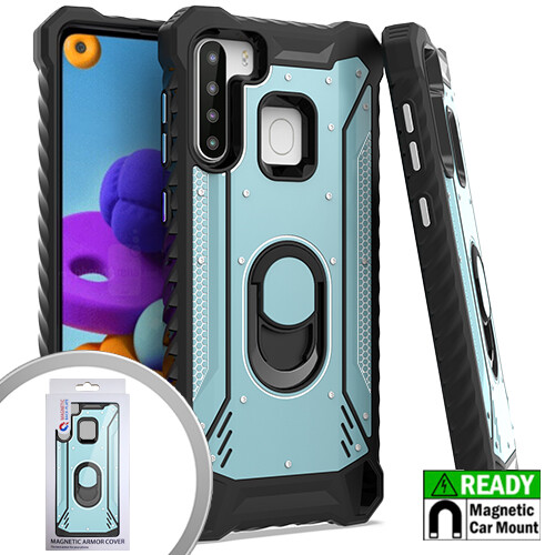 For Samsung Galaxy A21 S215DL A215W A215U1 Metal Jacket Stand Case Cover - ICBL