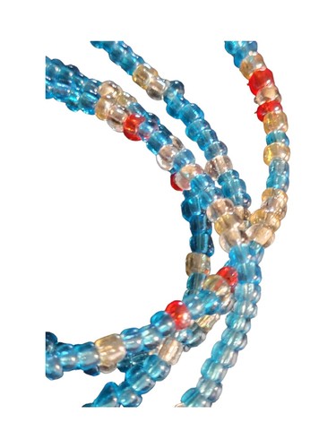 Beaded Eyeglass Chain 28" Lt Blue Rainbow Beads Accessory Office Gift Ai6eye ** - Picture 2 of 7