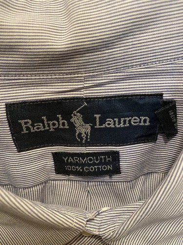 Polo Ralph Lauren Yarmouth Long Sleeve Button Shirt Men's M 15.5 Blue Check - Picture 2 of 12