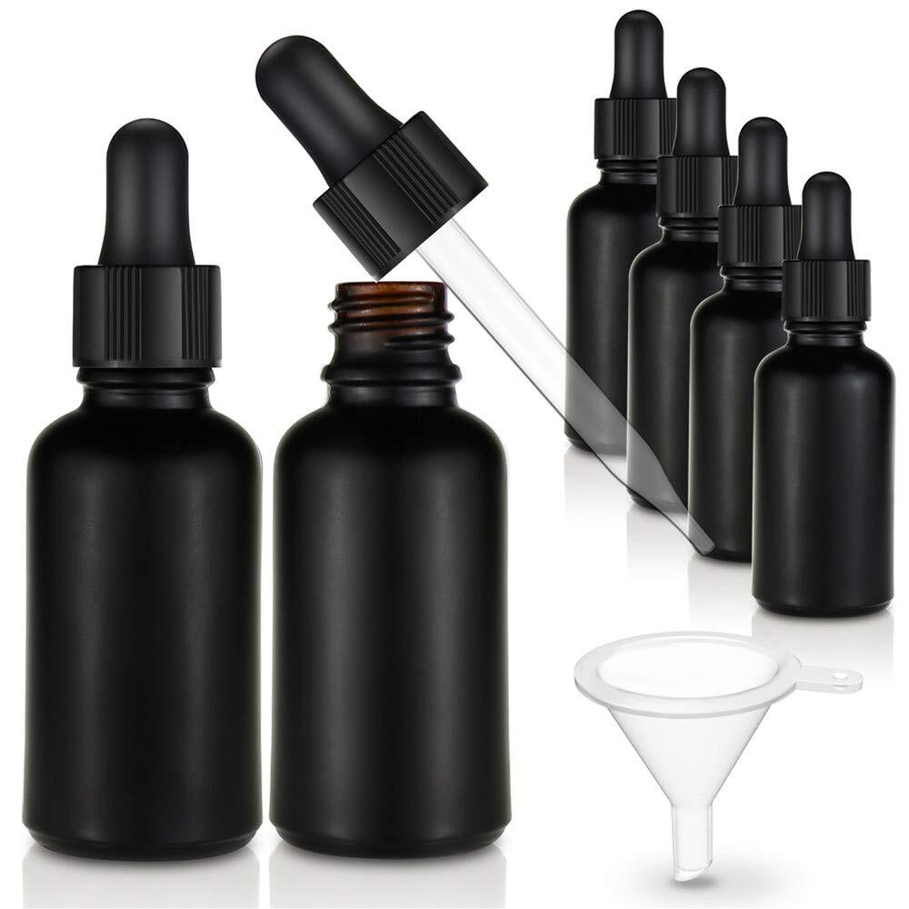 Black Coated Glass Bottle with Glass Eye Dropper 1 oz CapacityUV Safe Bottles...