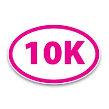 10K Marathon Pink Oval Magnet Decal, 4x6 Inches, Automotive Magnet