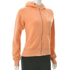 Peak Performance Hoodie Sweatshirt Women Small Orange Full Zip Embroidered Logo