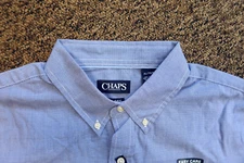 New Chaps Easy Care Men's Short Sleeve Button Down Shirt - Size XL - Blue