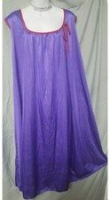 Only Necessities Purple Red Nightgown Calf Sleeveless Plus Size 3X 68" BUST