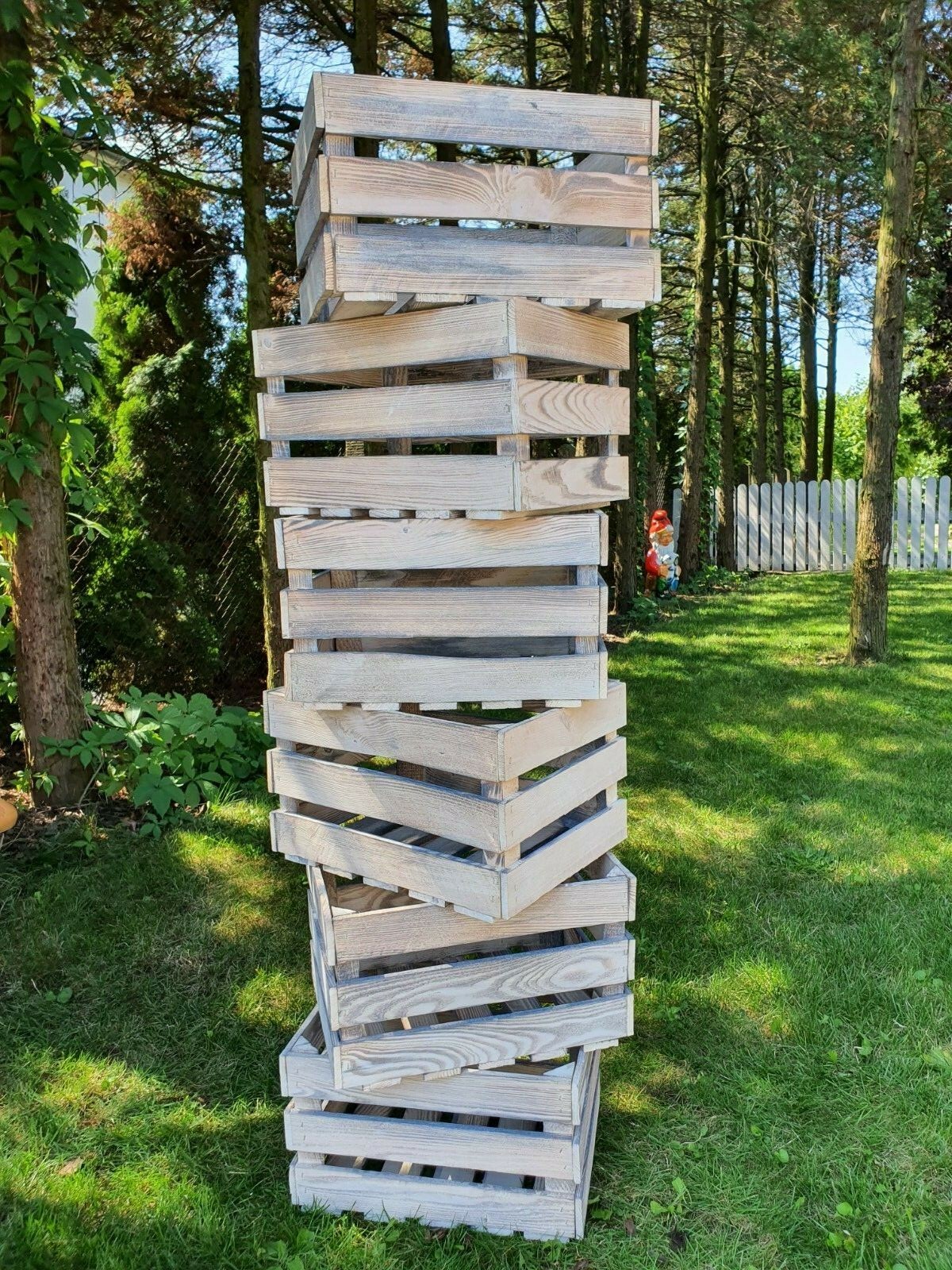 Set neue GRAUE Weisse-geflammte Obstkisten Weinkisten Holzkisten NEUHEIT TOP