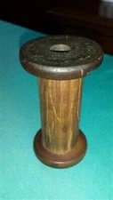 ANTIQUE! WOOD SILK SPOOL FROM LITTLESTOWN SILK CO. WW2 PARACHUTE SILK 4" TALL