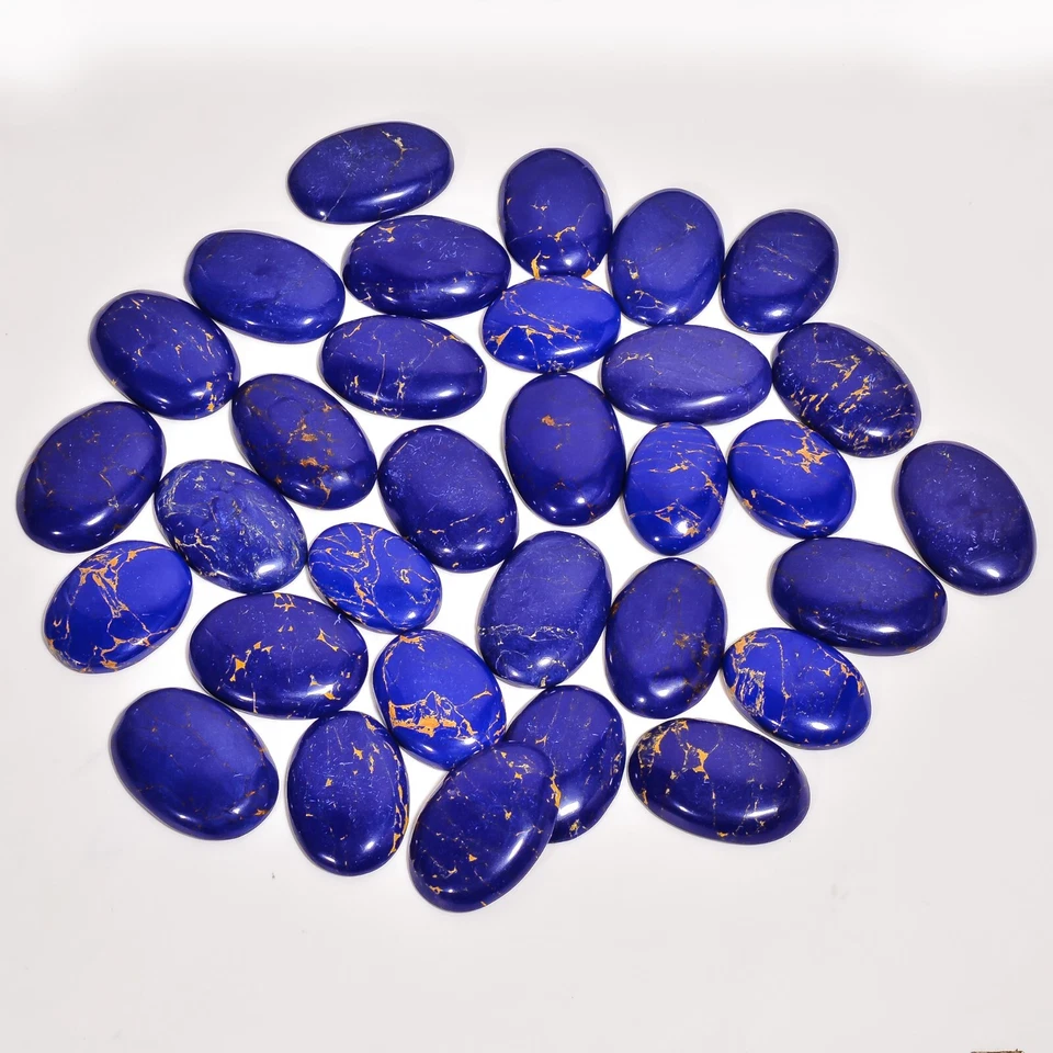 Lapis Lazuli Loose Gemstone Lab Created Cabochon Top Semiprecious Gemstone - Image 2 of 4