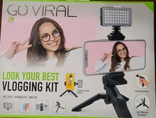 DigiPower GO VIRAL Vlogging Kit Camera Tripod Stand LED lights and 3 Diffusers