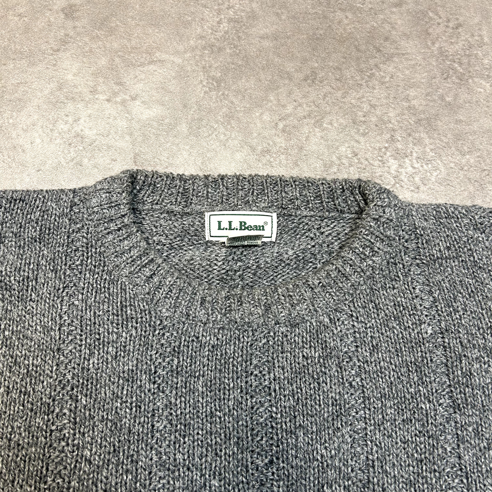 L.L Bean Knitted Jumper Mens Large Vintage Heavyweight Pullover Sweater, Grey image 2