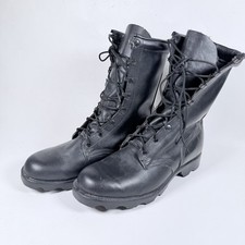 Altama Mens Black Leather Combat Boots Size 10 W Wide Made in USA Military Boot