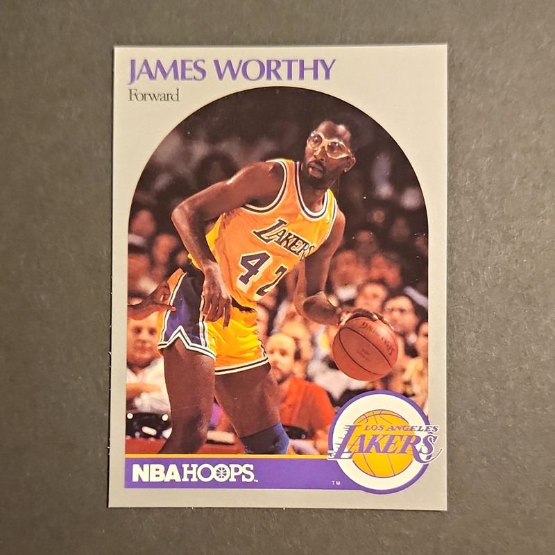 1990-91 NBA Hoops James Worthy Los Angeles Lakers #163 Base Set Card