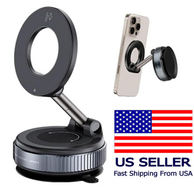 360° Vacuum Magnetic Phone Holder - Suction Cup Car Mount w/ Foldable Stand US