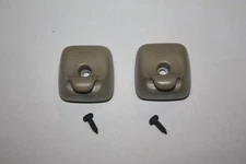 2002-2008 Jaguar X-Type Overhead Sun Visor Sunvisor Clip Pair Set Tan Beige OEM