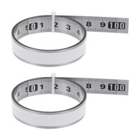 2X Selbstklebende MaßBand 100Cm Metrische Metall Klebrige Stahl Werkbank Lineal