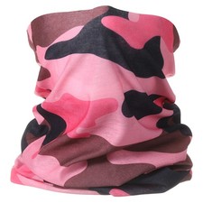 Summer Cooling Neck Gaiter Sun Protection Face Mask, Camo Pink-Black