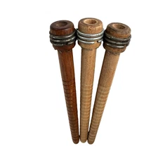 Wood Spools Bobbins Wooden Industrial 8 Inch Vintage Quills Set of 3 Cotton Mill