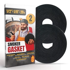 XXL 20 FT Grill Gasket for Smokers - Black 1/2’’ x 1/8’’