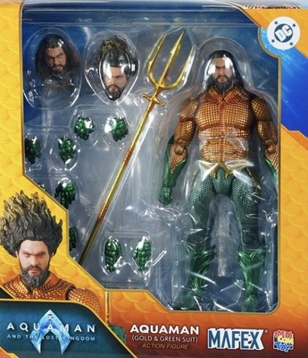 Mafex '' Aquaman '' And The Lost Kingdom Gold & Grün Suit Figur Medicom Toy
