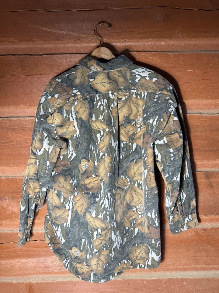 Conjunto de Camisa y Pantalones Vintage Otoño Follaje Roble Mossy Abotonados 2 Escogidos Talla Grande Foto 4 de 4