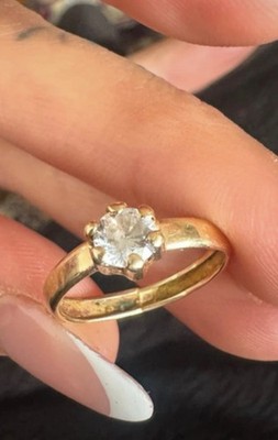 Vintage 333 Goldring Handarbeit mit funkelndem Stein   Gr. 50/51