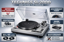 🎶 Technics SL-2000 Plattenspieler | Direktantrieb | Turntable | Haube ⚠️ DEFEKT