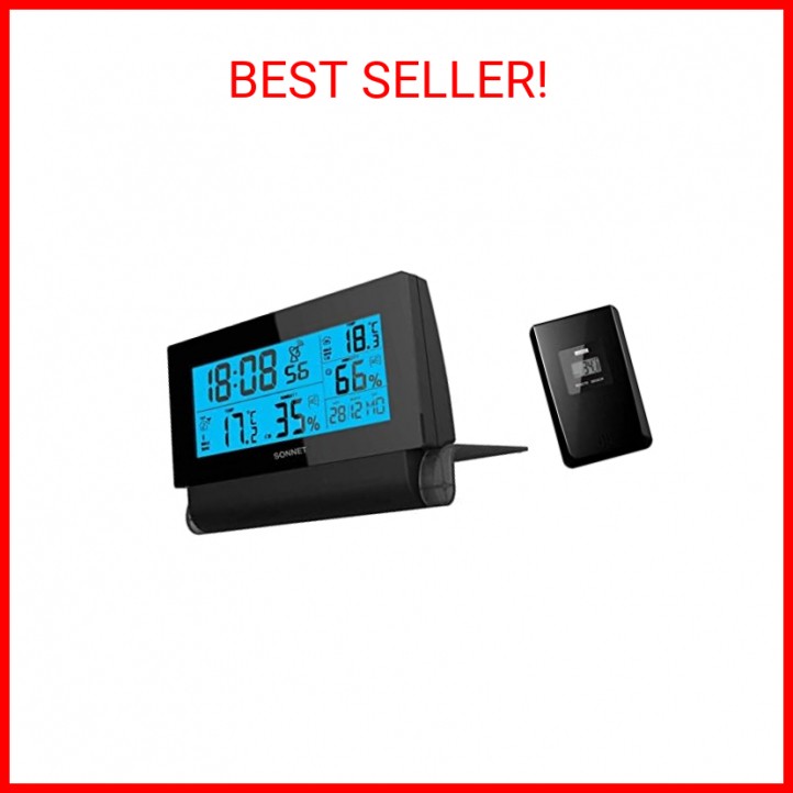 Sonnet Atomic LCD Alarm Clock Indoor and Outdoor Temperature- Humidity-image