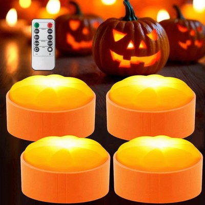LED Kürbis Licht mit Fernbedienung, Halloween Kürbis Licht Jack-O-Lantern Lampe