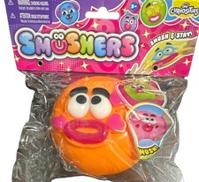 ORB Curiosities Smushers Squish Chomp Squishy Squeeze Toy Orange Pink