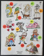 ORIGINAL Vintage Shop Used Terrys Tattoo Glasgow Tattoo Flash Sheet Hand Color 1