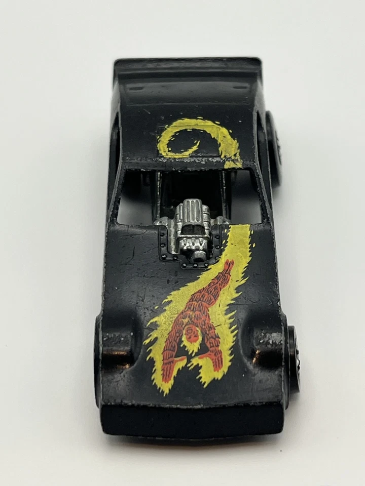Vintage Hot Wheels Marvel Fantastic 4 Human Torch Funny Car 1977 Black Wall - Image 3 of 4