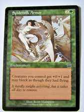 MTG Spidersilk Armor Masques Moderate Play!!