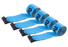 4" x30' Winch Straps with Flat Hook Flatbed Tie Downs Truck Straps 4-Pack Blue
