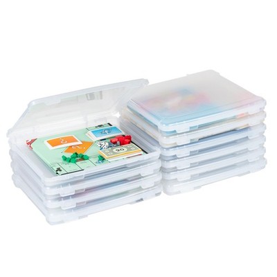Board Game Storage Containers 10 Pack Clear Slim IRIS USA Organizers