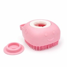 Dog Bathing Brush Shampoo Dispenser Silicone Pet Grooming Massage Tool