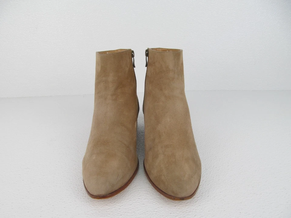 J Crew Walker Beige Gamuza Botines Tacón Bloque Talla 9 M Foto 2 de 4
