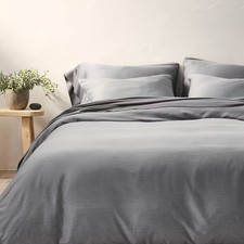 Full/Queen Rayon from Bamboo Duvet Set Dark Gray - Casaluna