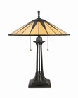 Gotham Table Lamp Vintage Bronze Tiffany Glass Dimmable Pull Chain 25"