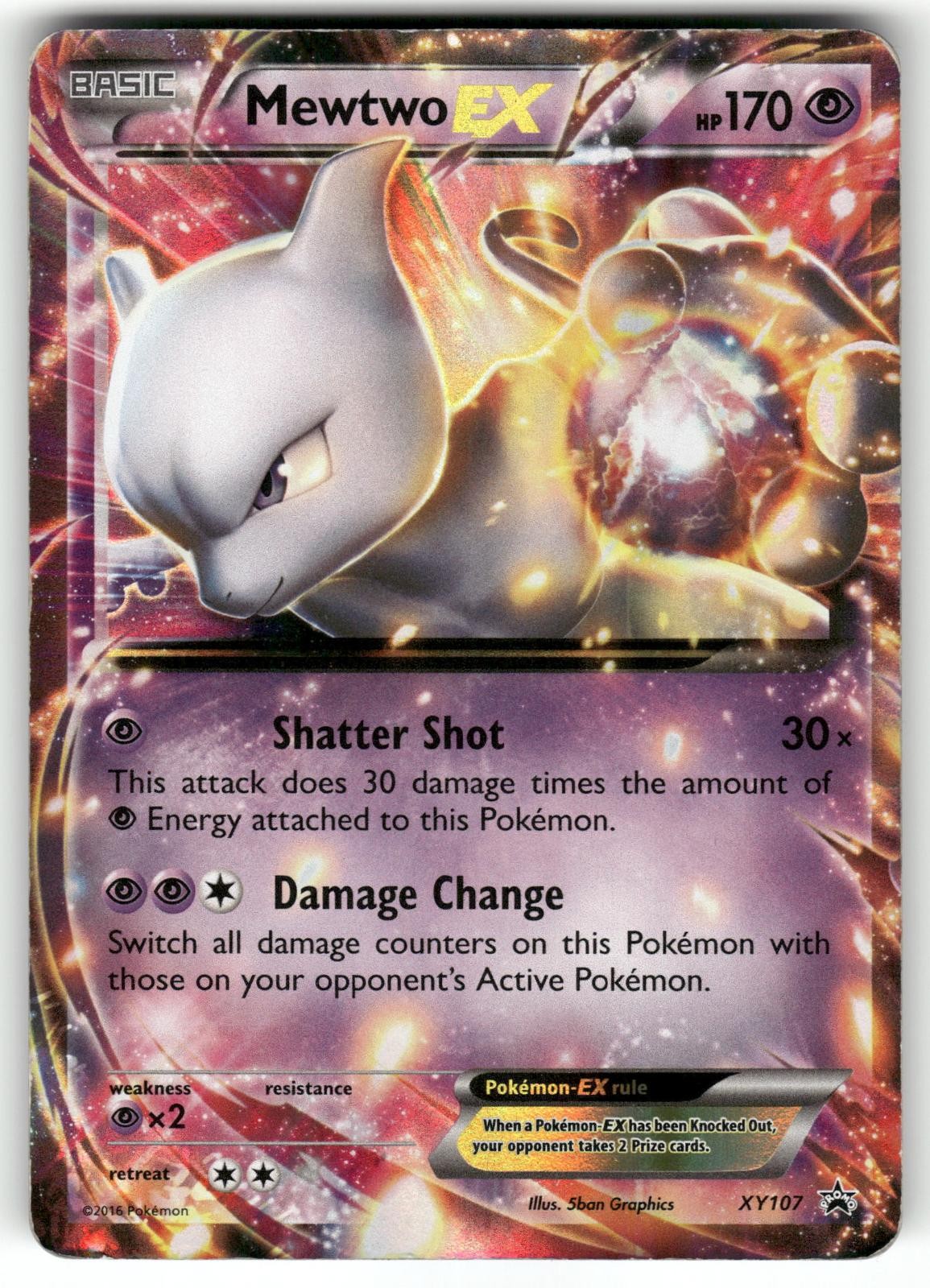 Mewtwo EX XY107 Holo Promo XY Promo Pokemon Moderately Played
